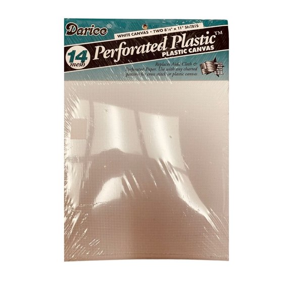 Darice Perforated Plastic Canvas Sheets for Cross Stitch White 8 1/4" x 11" - Picture 1 of 6